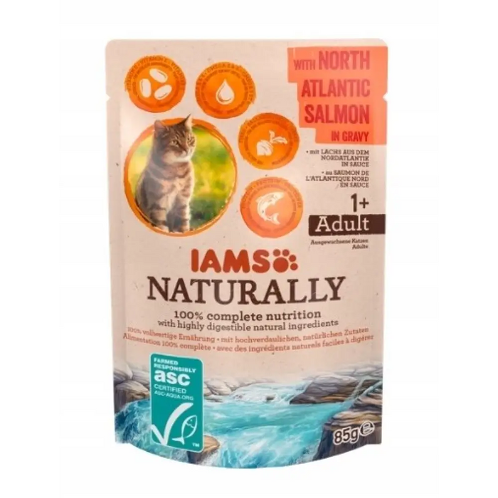 IAMS Naturally Adult със северноатлантическа сьомга в сос