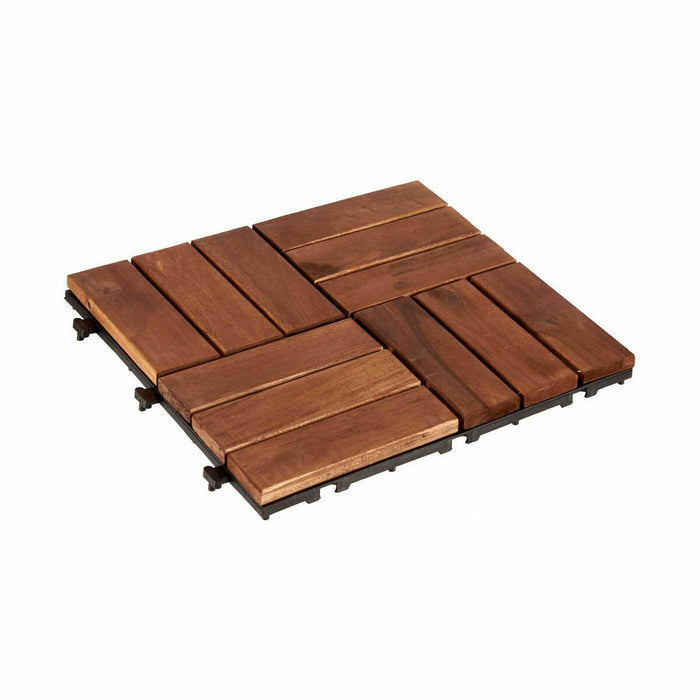 Преплетена Плочка Ibergarden Кафяв полиетилен Aкациево дърво 30 x 2,8 x 30 cm (6 броя)