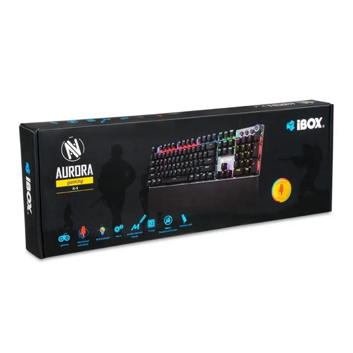 iBox Aurora K-4 клавиатура USB QWERTY черна