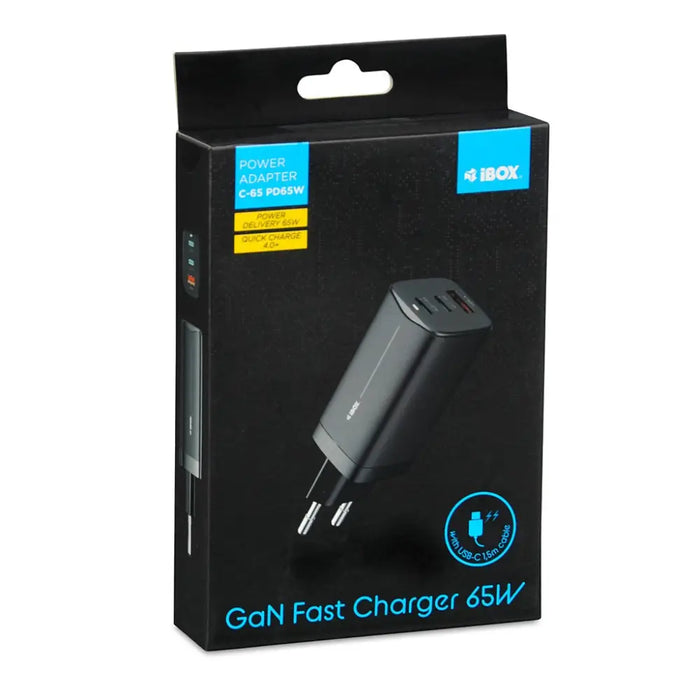 iBOX C-65 Black GaN 65W универсално зарядно