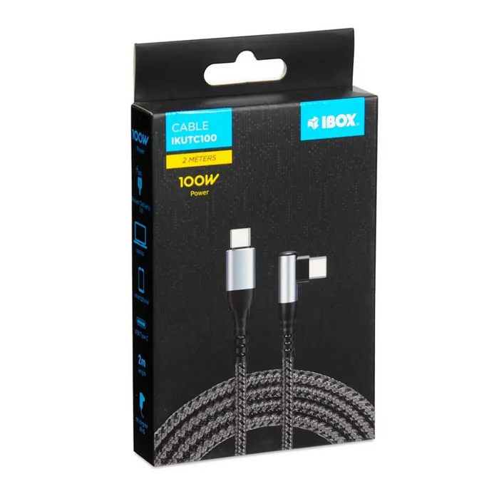 iBox IKUTC100 USB кабел USB 2.0 2 м USB C Черен