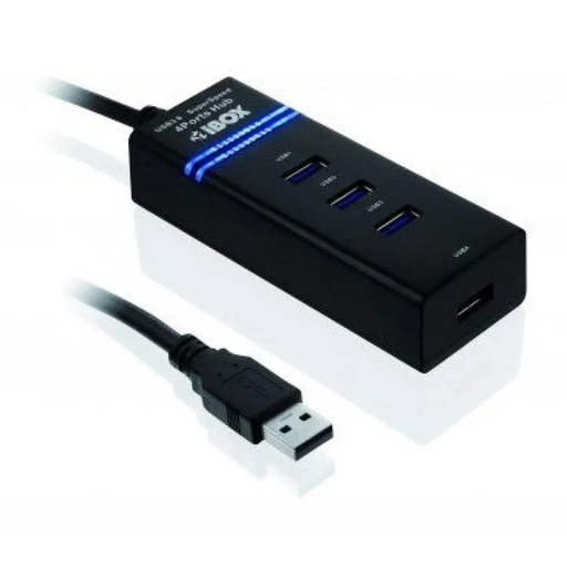 iBox IUH3FB интерфейсен хъб 5000 Mbit/s Черен