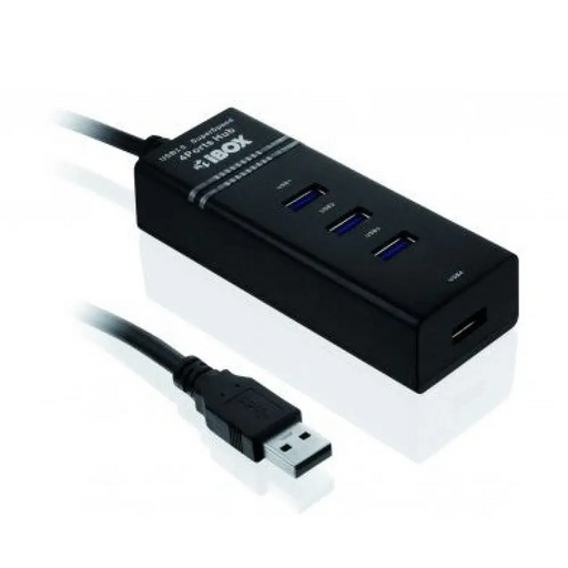 iBox IUH3FB интерфейсен хъб 5000 Mbit/s Черен