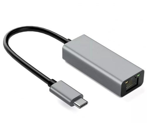 Адаптер алуминиев RJ45 до USB Typ-C 10/100/1000 Mb/s