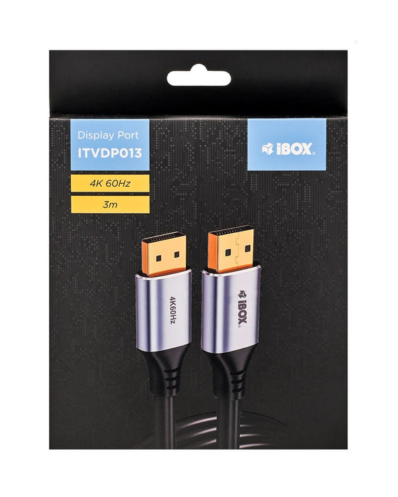 iBox ITVDP013 DisplayPort кабел 4K 60Hz златен щепсел 3 м