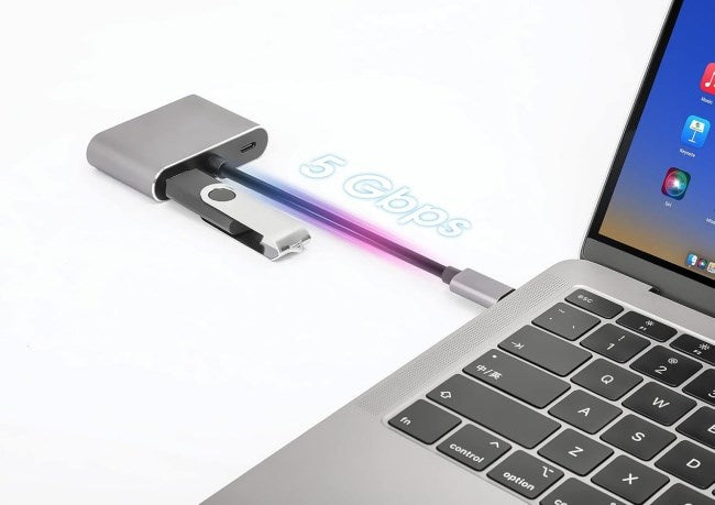 iBox IUHCHDVGA USB Type-C хъб 4-в-1 USB 3.0 + PD 100W + HDMI 4K 30Hz + VGA Full HD