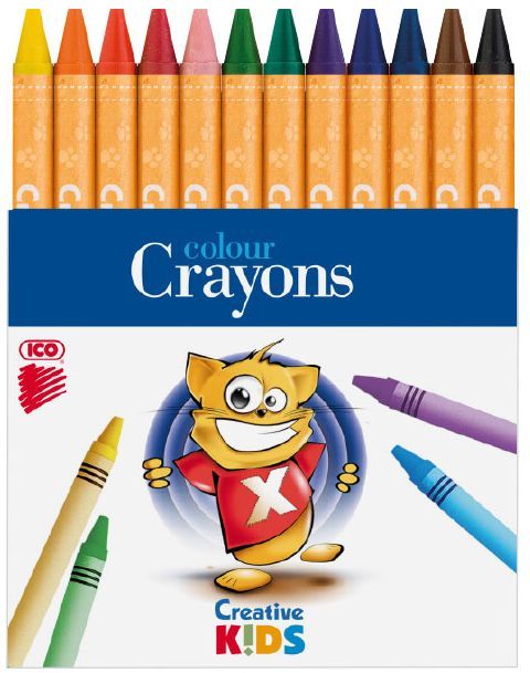 Пастели ICO Creative Kids - Восъчни, 12 цвята