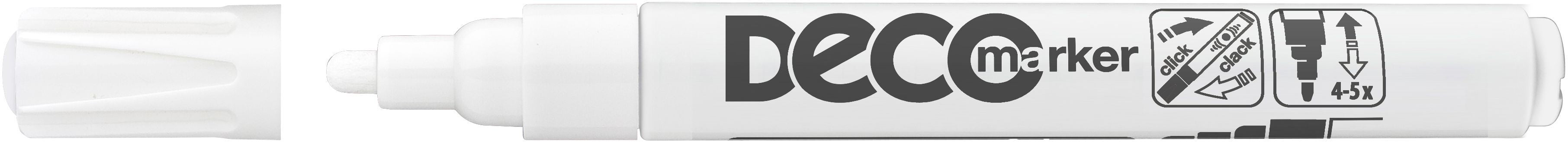 Перманентен маркер Ico Deco - объл връх, бял