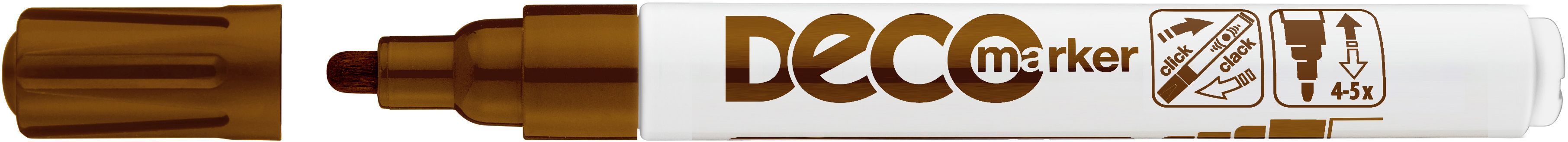 Перманентен маркер Ico Deco - объл връх, кафяв
