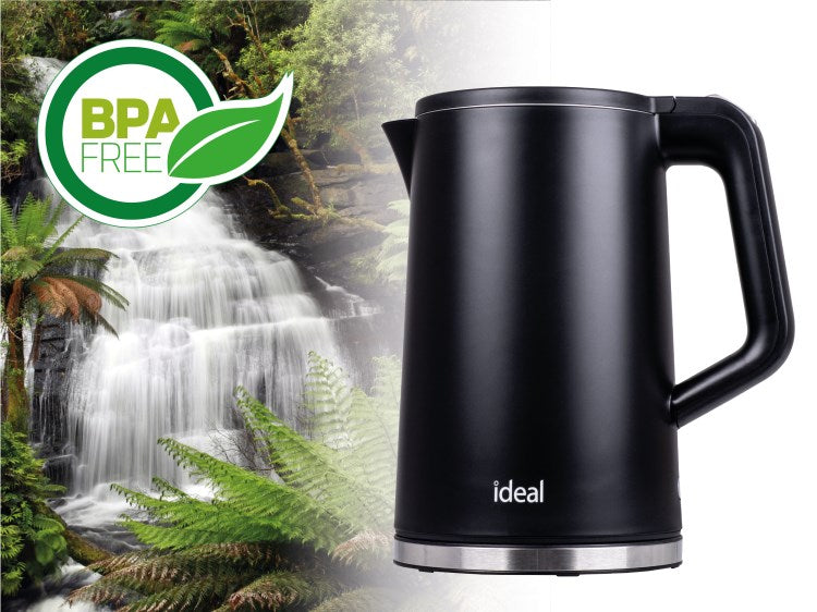 IDEAL Кана 1.7 л, стоманено тяло, мощност 1500 W, черна