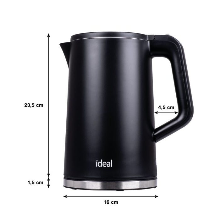 IDEAL Кана 1.7 л, стоманено тяло, мощност 1500 W, черна