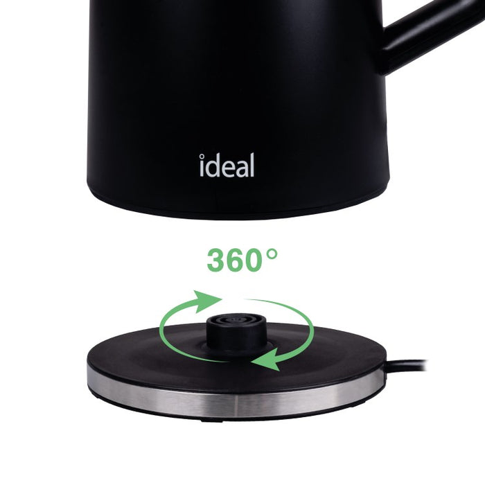 IDEAL Кана 1.7 л, стоманено тяло, мощност 1500 W, черна