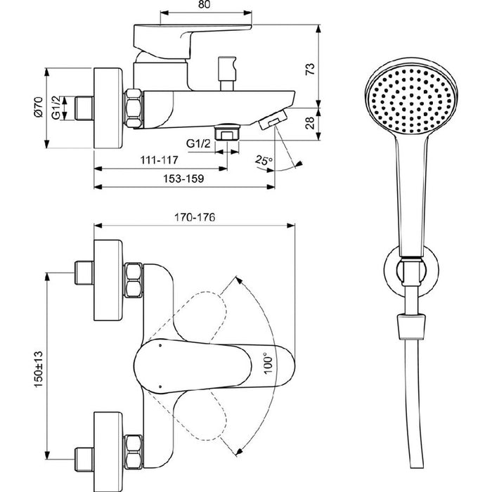 СМЕСИТЕЛ IDEALSTANDARD CERAFINE O
