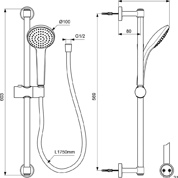 ДУШ КОМПЛЕКТ IDEALSTANDARD IDEALRAIN BD142XG