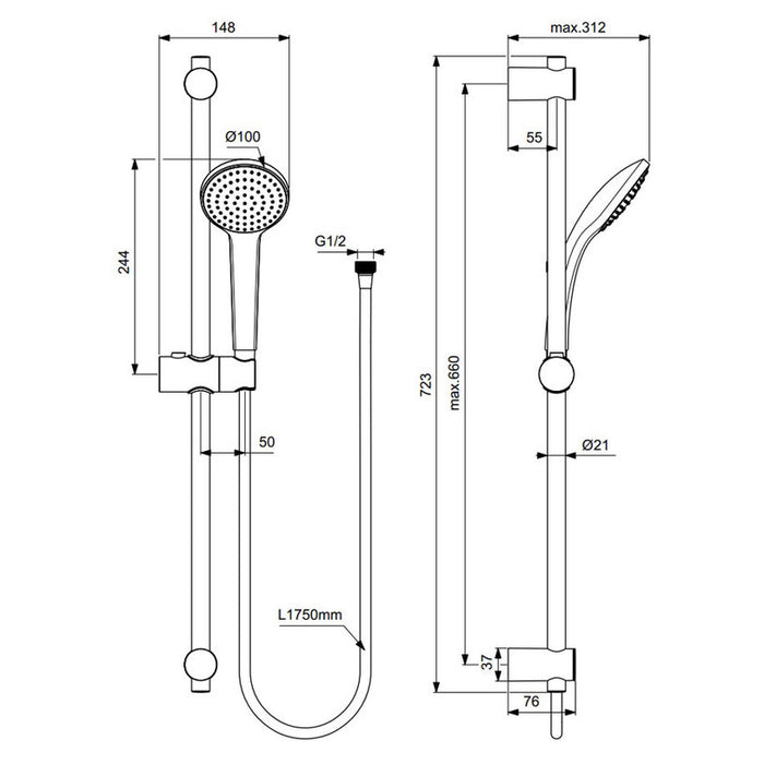 ДУШ КОМПЛЕКТ IDEALSTANDARD IDEALRAIN BD496AA