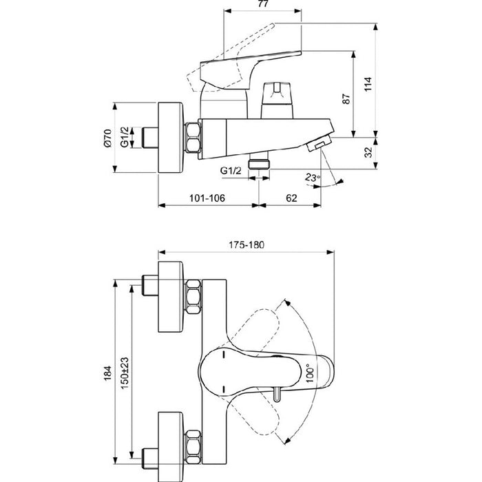 СМЕСИТЕЛ IDEALSTANDARD CERABASE BD594AA