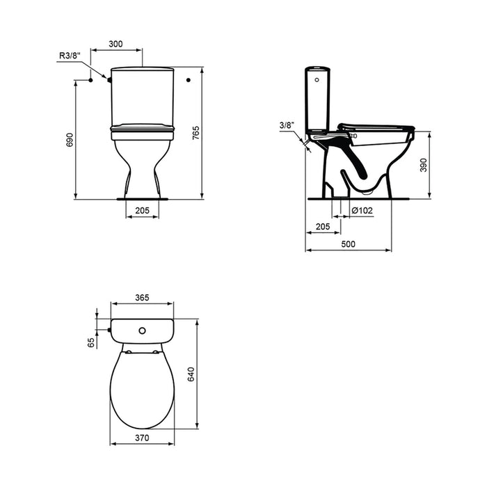 МОНОБЛОК С БДЕТНА АРМАТУРА IDEALSTANDARD W010301