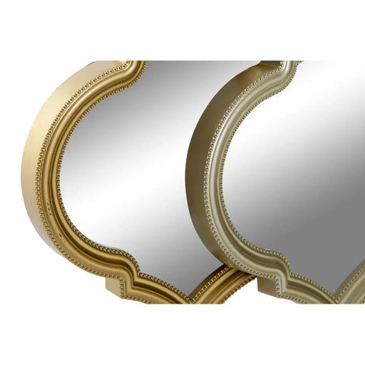 Игра на Огледала DKD Home Decor Огледало Златен Бронз