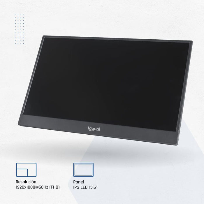 Преносим монитор iggual IGG319987 Full HD 15,6"