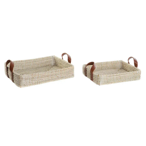 Игра на Кошници DKD Home Decor Естествено влакно Естествен