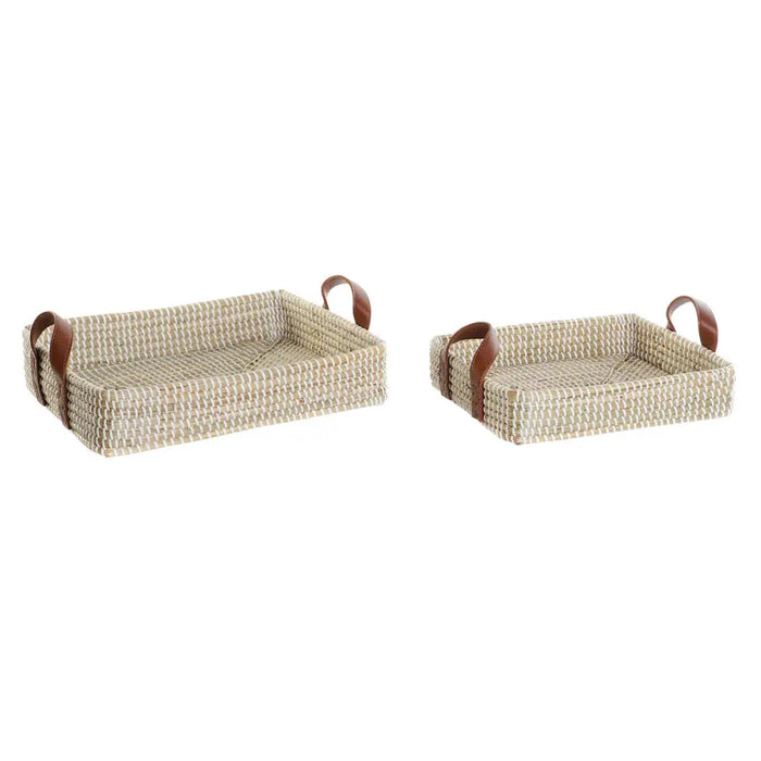 Игра на Кошници DKD Home Decor Естествено влакно Естествен