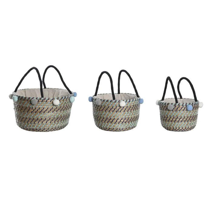 Игра на Кошници DKD Home Decor Помпони 43 x 43 x 43 cm