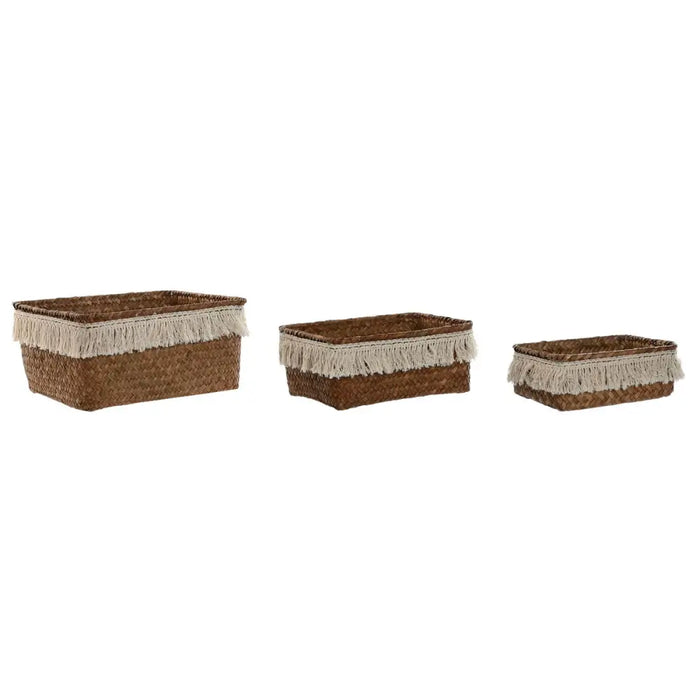 Игра на Кошници Home ESPRIT Естествено влакно Boho Износени