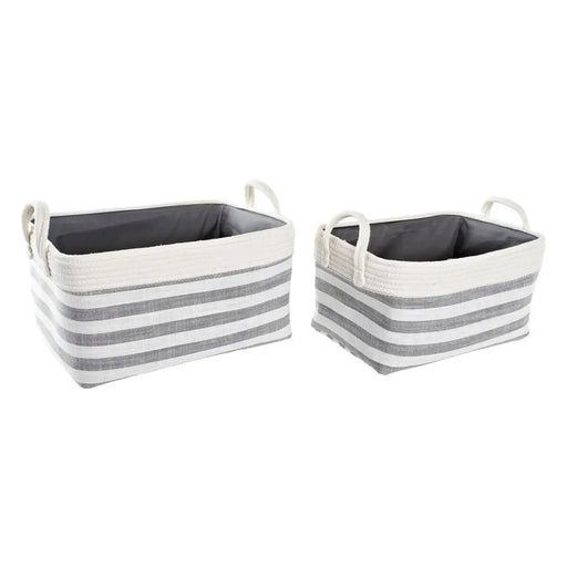 Игра на Кошници DKD Home Decor Райета 40 x 30 x 23 cm Сив