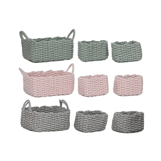 Игра на Кошници Home ESPRIT Въже 32 x 25 x 15 cm