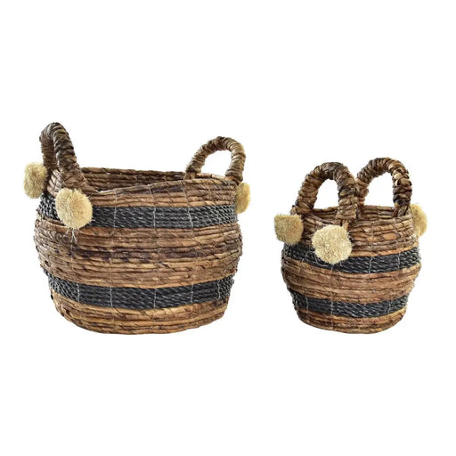 Игра на Кошници DKD Home Decor Естествено влакно 31 x 31 x