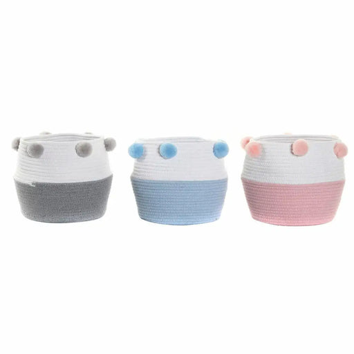 Игра на Кошници DKD Home Decor Помпони 30 x 30 x 26 cm