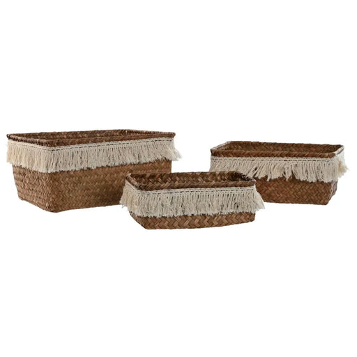 Игра на Кошници Home ESPRIT Естествено влакно Boho Износени