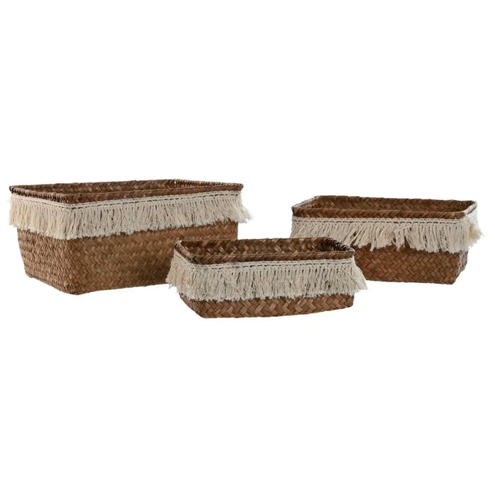 Игра на Кошници Home ESPRIT Естествено влакно Boho Износени