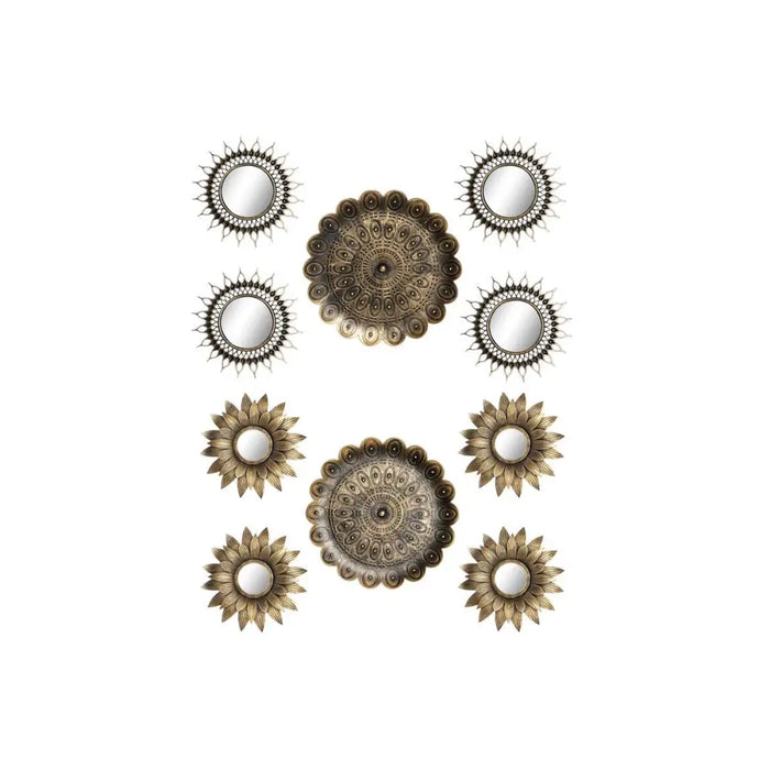 Игра на Огледала DKD Home Decor Кристал Златен PP 2 броя