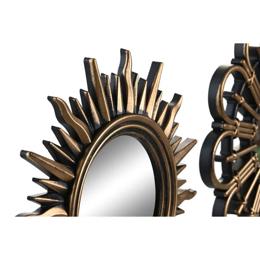 Игра на Огледала DKD Home Decor Кристал Черен Златен
