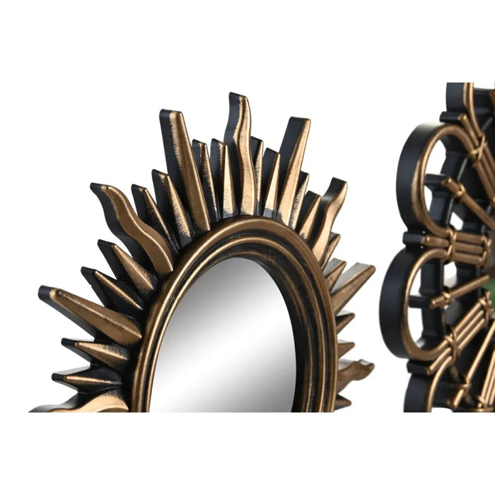 Игра на Огледала DKD Home Decor Кристал Черен Златен