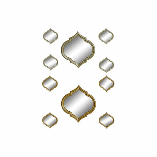 Игра на Огледала DKD Home Decor Огледало Златен Бронз
