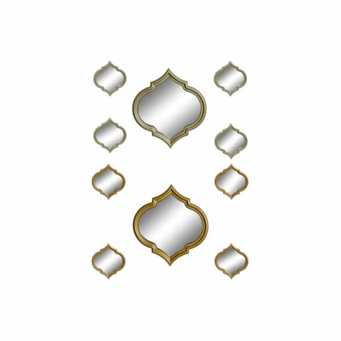 Игра на Огледала DKD Home Decor Огледало Златен Бронз