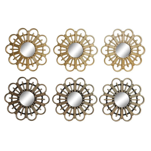Игра на Огледала DKD Home Decor Scandi Кристал Черен Златен