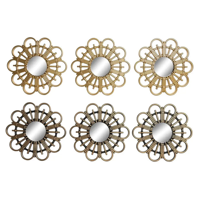 Игра на Огледала DKD Home Decor Scandi Кристал Черен Златен