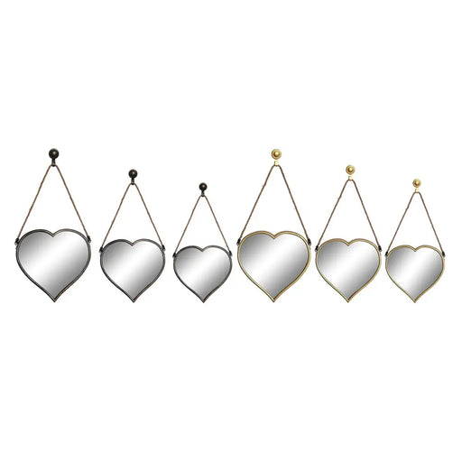 Игра на Огледала DKD Home Decor Scandi Кристал Черен Златен