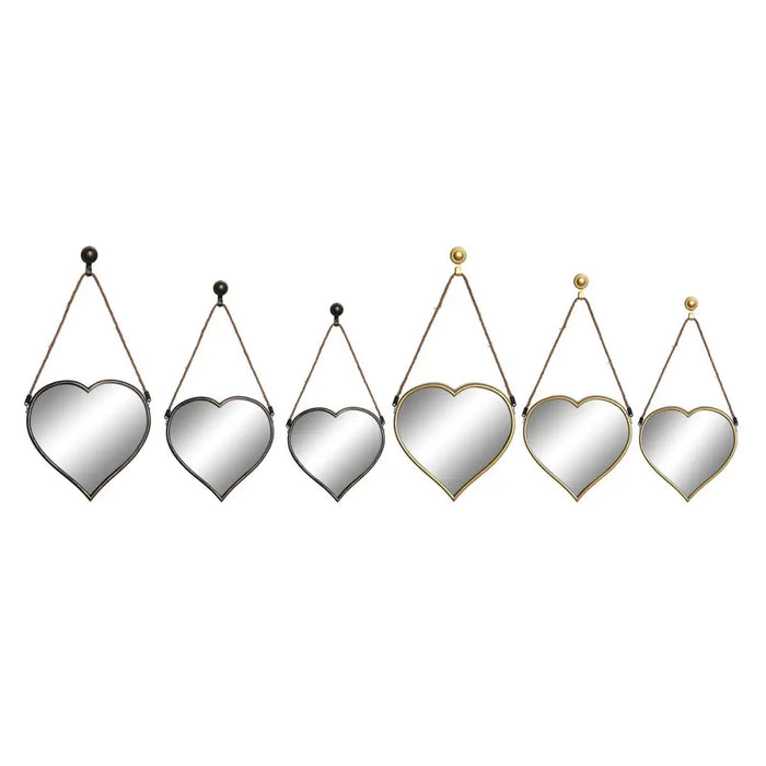 Игра на Огледала DKD Home Decor Scandi Кристал Черен Златен