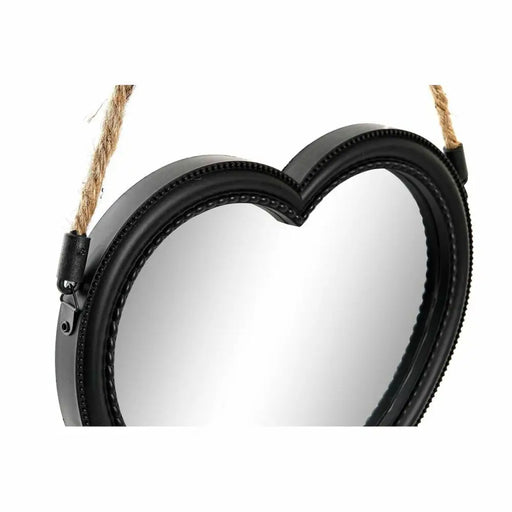 Игра на Огледала DKD Home Decor Огледало Сърце Черен PP 2