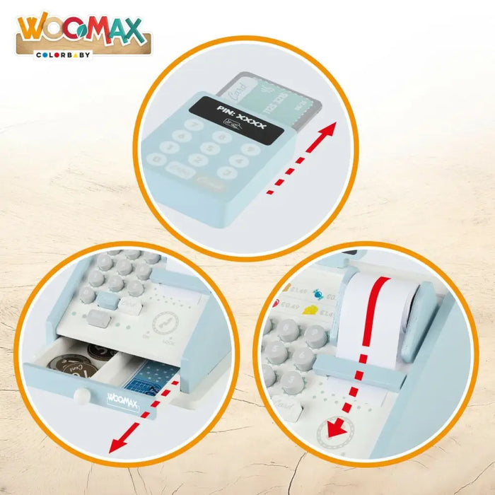 Играчка Касов Апарат Woomax 18 Части 4 броя 18 x 15 x 18 cm