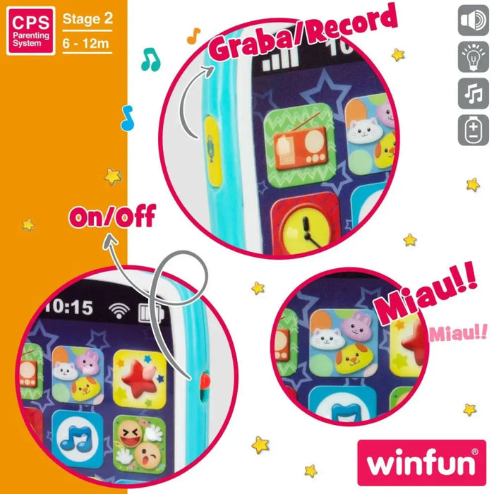 Играчка Телефон Winfun 7,5 x 14 x 2 cm (6 броя)