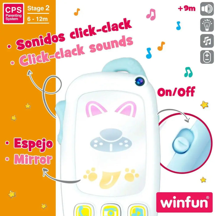 Играчка Телефон Winfun Бял 9 x 15,5 x 3,8 cm (6 броя)