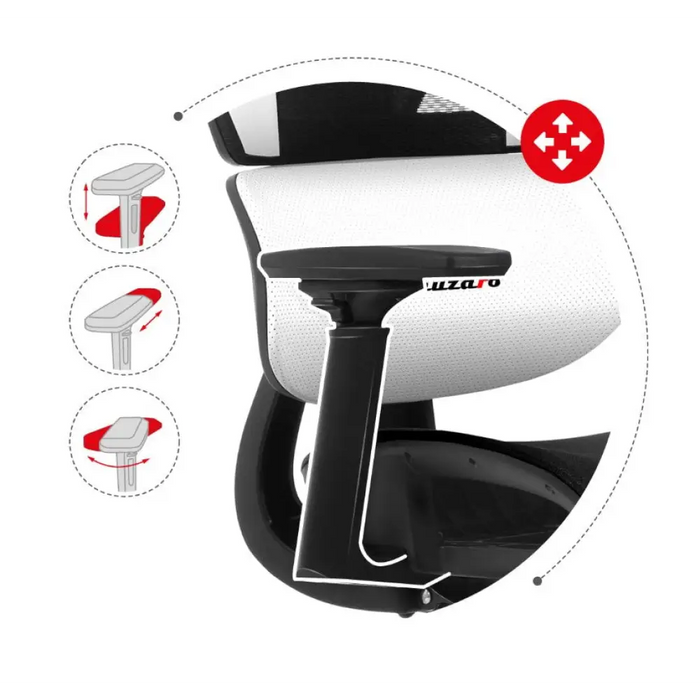 Игрален стол Huzaro Combat 8.0 Бял