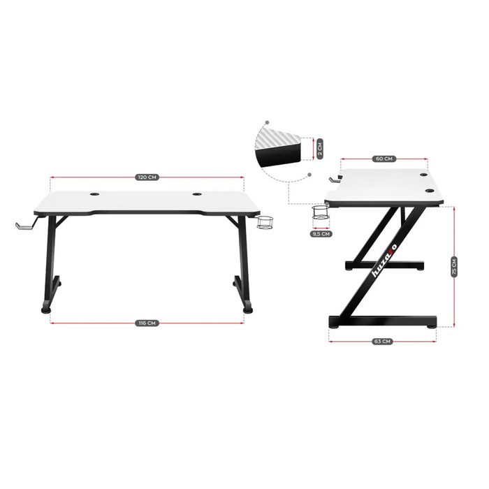 ИГРАЛНО БЮРО HUZARO HERO 2.5 БЯЛО