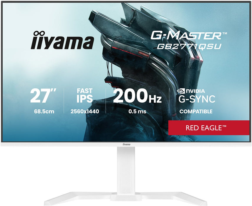 iiyama G-MASTER GB2771QSU-W1 компютърен монитор 68.6 см (27") 2560 x 1440 пиксела Широкоъгълен Quad HD Бял