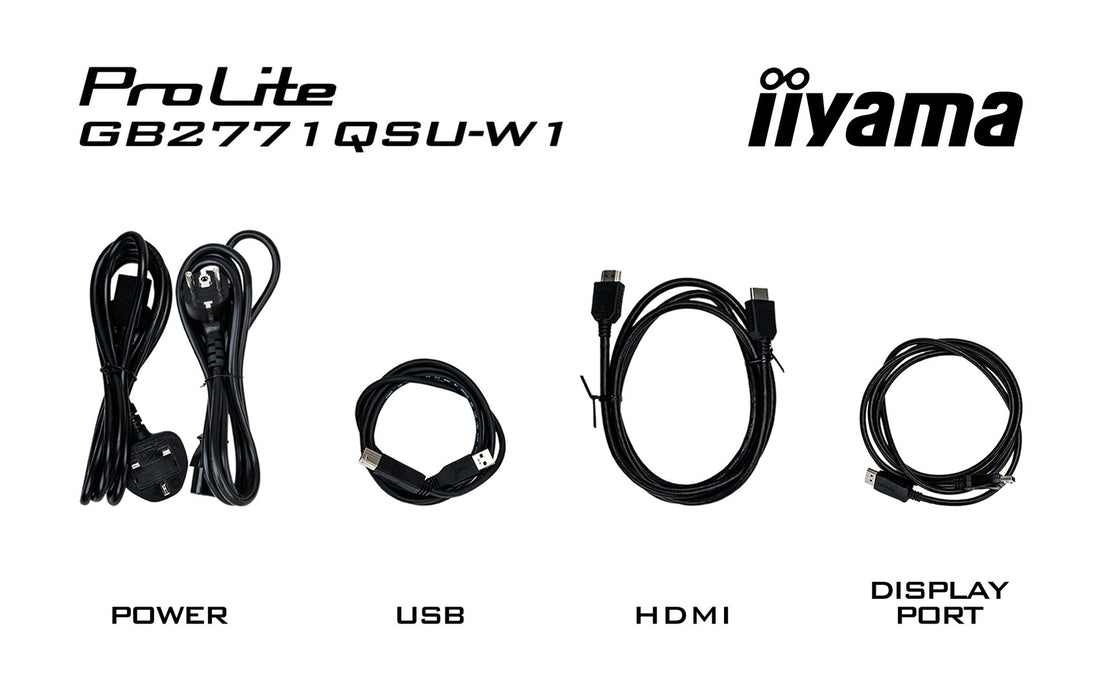 iiyama G-MASTER GB2771QSU-W1 компютърен монитор 68.6 см (27") 2560 x 1440 пиксела Широкоъгълен Quad HD Бял